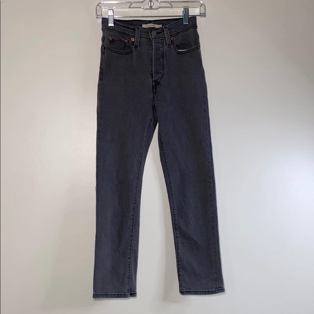 Levi's Gray Wedgie Straight Leg High-Waisted Pants